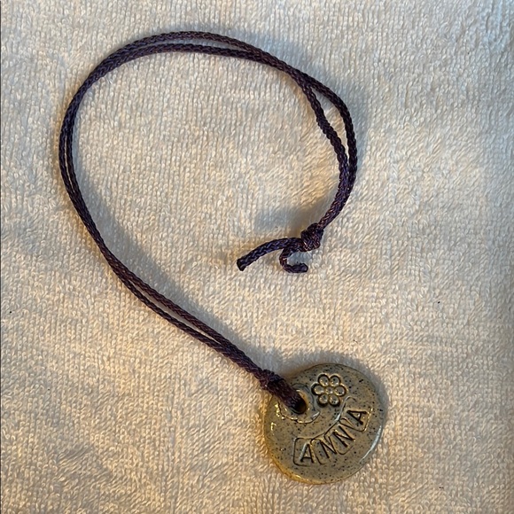 Clay glazed hand made necklace with name ANNA - Picture 2 of 8